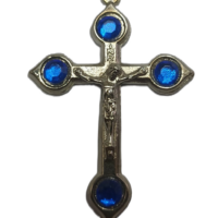 Blue Rhinestone crucifix pendant
